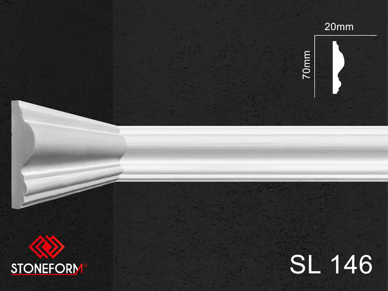 Spegellister-SL146_70x20mm_stoneform_ab_produkter_gips_stuckaturer_stockholm
