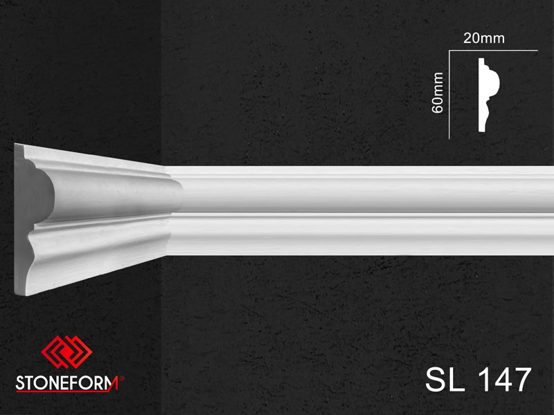 Spegellister-SL147_60x20mm_stoneform_ab_produkter_gips_stuckaturer_stockholm